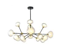 for Living Room Dining Room Bedroom G9 Nordic PostBoutique Decoration Creative Magic Molecule Chandeliers Fashion Mushroom Glass Art Deco Chandeliers-Black and Gold 85 * 100cm Ceiling Chandelier