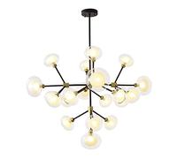 for Living Room Dining Room Bedroom G9 Nordic PostBoutique Decoration Creative Magic Molecule Chandeliers Fashion Mushroom Glass Art Deco Chandeliers-Black and Gold 85 * 100cm Ceiling Chandelier