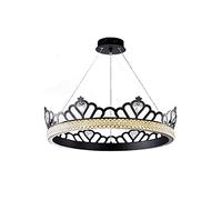 For Living Room Dining Room Bedroom Study,LED Nordic Fashion chandelier,Personality Creative Light Luxury Crown Crystal chandelier-Black aurora-free distraught 60 * 14cm