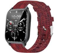 for LLKBOHA Smartwatch 1.85" Breathable Nylon Woven Fabric Replacement Accessory Strap Compatible for LLKBOHA Y3 1.85 inch/LLKBOHA P75 1.85"/Horsdo,LLKBOHA P72 1.85 inch/LLKBOHA H5 1.85" (Red)