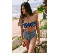 For Love & Lemons Gingham Swim Shorts at Free People in Blue, Size: Medium - female