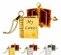 For Love - My Love Book Necklace, Stainless Steel Book Necklace, Openable Chapter book necklace Birthday, Encouragement & Everyday for Her (A)