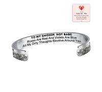 For Love - To My Smokin' Hot Babe Wave Bracelet, Adjustable Love Bracelet,Inspirational Mantra Cuff Bracelets for Women Friend Encouragement Gift for Her Personalized Birthday Jewelry