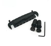 For LP Bridge Uncoded Electric Guitar Tailpiece Silver Black Guitar Parts Bridge(Black)