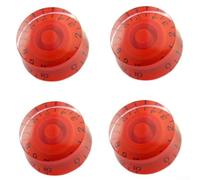 For Lp Electric Guitar Control Knobs Vintage Top Hat Style Volume Tone Clear Digit Design Plastic Parts Black White Gold Blue Red Brown Set Of Four Pieces For Music Instrument Upgrade And Repair(Red)