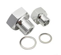 For Ls1 4.8 5.3 6.0 Swap Oil Pressure Coolant Temp Gauge Fitting Adapter Kit With And For M16 Threads Silver Aluminum Alloy Construction For Easy Installation On Truck Engine Bay Monitoring System