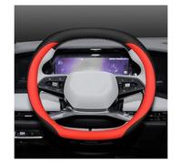 For Lynk & Co Z20 2025 Z10 2024 2025 Car Auto Steering Wheel Cover Anti Slip And Breathable Accessories Double D Type Car Steering Wheel Protective Cove(Black white)