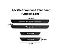 (For M-ITSUBISHI, 4pcs Set) New Carbon fiber Customized Car Door illuminated Sill Logo Projector Lamp