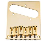 For M Series 52.5mm(2-1/16 inch) Guitar Bridge with 6 Modern Style Saddles for Tele Style Electric Guitar(Gold)
