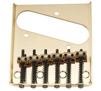 For M Series 54mm(2-1/8 inch) Vintage Ashtray Style Bridge with 6 Brass Barrel Saddles for Tele Style Electric Guitar(Gold)