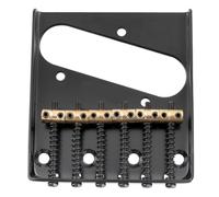 For M Series 54mm(2-1/8 inch) Vintage Ashtray Style Bridge with 6 Brass Barrel Saddles for Tele Style Electric Guitar(Schwarz)