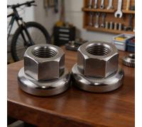 for m10 Bike Track Hub Axle Nuts Pair Steel for m10 Bike Track | for m10 thread size, high tensile steel, integrated flange washer, prevents loosening, track bike specific