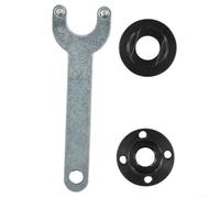 For M14 Thread Angle Grinder Inner Outer Flange Nut Set With Wrench 40mm Diameter Pin Drive Holes 30mm Spacing For Secure Disc Locking And Easy Replacement In Metalworking Tasks Complete Kit