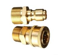 for m22 14mm Quick Connect Adapter 3/8 Inch Brass 2 Pack for | Solid brass build, high strength, resistant, fits petrol washers, 2-pack for value set