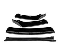For Macan 2018-2021 Car Front Bumper Splitters Lip Body Kit Spoiler Side Skirts Extensions Accessories ABS Front Spoiler Lip(Gloss Black)