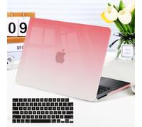 for MacBook Air 13 inch Case M2 M3 M4 M5 2022-2026 A3449 A3240 A3113 A2681 | Fuji Red Gradient Glitter Hard Shell,Slim Transparent Protective Cover with Cooling Vents, Anti-Scratch Laptop Case for Women