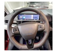For Mach-E 2021-2024 Car Steering Wheel Cover | Wheel Protector Cover Hand-stitched Non-slip Leather Car Steering Wheel Cover(Leather)