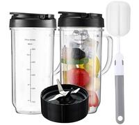 For Magic Bullet Blender Cups and Blade, Tall 22oz Cup with Flip Top To-Go Lid, Cross Blade, Blender Replacement Parts, Mug with Handle Compatible with Magic Bullet 250w MB1001 with cleaning brush