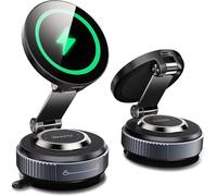 for Magsafe Car Mount Charger, [Vacuum Suction Cup] 360° Adjustable 15W Fast Cha