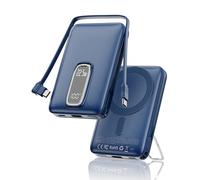for MagSafe Power Bank fast charging, Magnetic Portable Charger for iPhone | 22.5W 10000mAh, Built-in USB-C, Foldable Stand, 14N Magnetic Hold, 4-Device Wireless, LED Display, Pocket, for iPhone 12-17