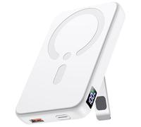 For Magsafe Power Bank, Portable Charger 12000mAh, 22.5W Fast Charging Battery Pack with USB-C Input & Output, LED Display for iPhone 16/15/14/13/12 Pro/Pro Max-White