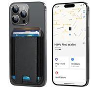 for MagSafe Wallet, Anti-Lost Magnetic Wallet for iPhone 16/15/14/13/12 Series, Works with Apple Find My, 5 Cards Holder, Magnetic Phone Wallets, Leather RFID for iPhone Wallets, Black
