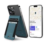 for MagSafe Wallet Stand with Find My Functionality, Anti-Lost Strongest Magnetic Wallet for iPhone 16/15/14/13/12 Series, 9 Cards Holder, RFID Blocking, Vegan Leather, Dark Blue