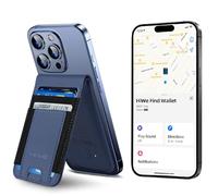for MagSafe Wallet Stand with Find My Functionality, Anti-Lost Strongest Magnetic Wallet for iPhone 16/15/14/13/12 Series, 9 Cards Holder, RFID Blocking, Vegan Leather, Navy Blue