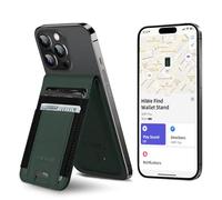 for MagSafe Wallet Stand with Find My Functionality, Anti-Lost Strongest Magnetic Wallet for iPhone 16/15/14/13/12 Series, 9 Cards Holder, RFID Blocking, Vegan Leather, Green