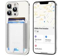 for MagSafe Wallet with Find My Functionality, Anti-Lost Strongest Magnetic Wallet for iPhone 16/15/14/13/12 Series, 5 Cards Holder, RFID Blocking, Vegan Leather, White