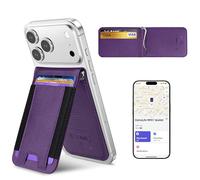 for Magsafe Wallet with Money Clip, Works with Apple Find My, Strongest Magnetic Wallet for iPhone 17/16/15/14/13/12 Series, 8-Card Holder, Adjustable Stand, Purple