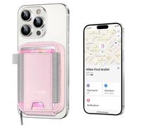 for MagSafe Wallet Women, Works with Apple Find My, Magnetic Wallet for iPhone 16/15/14/13/12 Series, Zipper Accordion Credit Card Holder, RFID Blocking, Pink and Gray