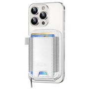 for MagSafe Wallet Women, Works with Apple Find My, Magnetic Wallet for iPhone 16/15/14/13/12 Series, Zipper Accordion Credit Card Holder, RFID Blocking, White