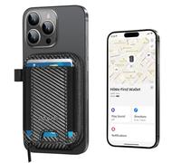 for MagSafe Wallet Women, Works with Apple Find My, Magnetic Wallet for iPhone 16/15/14/13/12 Series, Zipper Accordion Credit Card Holder, RFID Blocking, Striped Black