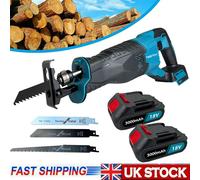 For Makita DJR185Z Reciprocating Saw Cordless 18V Li-ion Battery Mini Wood Metal PVC Pipe Cutting Reciprocating Power w/2Battery with 2 Batery