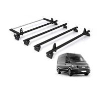 For MAN TGE 2017+ Roof Rack Rhino Kammbar Black 4 Bars + Roller
