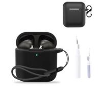 for Marshall Minor IV Case Cover,NOUKAJU Earphone Protective Cover(with Carabiner + Lanyard + Cleaning Pen) Drop-Proof,Scratch-Proof,Shock-Proof,Case for Marshall Minor IV(Black)