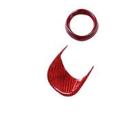 For Maserati For Ghibli 2014-2022 Carbon Fiber Car Dashboard Clock Decorative Cover Sticker Car Interior Accessories Car Trim Interior(2 x Red Carbon)