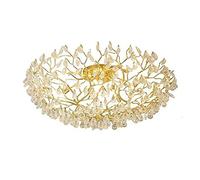 For Master Bedroom Living Room Dining Room Bedroom, Concise Round Crystal Ceiling Lamp,G9 Nordic Light Luxury Living Room Lamp,American Personality Concise Ceiling Lamp-Aluminum oxidation 100 * 45
