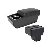For Mazda 2 CX3 2018 2019 2020 Car Armrest Storage Box Accessories Usb Car Armrest Box(A1 Black red NO USB)