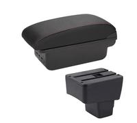For Mazda 2/For CX3 2018 2019 2020 Armrest Retrofit Car Storage Box Accessories Charging USB Car Armrest Box(B1 Black red 3USB)