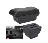 For Mazda 2 For Demio Car Armrest Box Curved Surface Leather Storage Box Simple Installation Interior(B3 Black white 3USB)