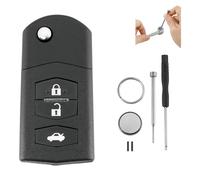 For Mazda 3 5 Key Fob 6 RX8 MX5 3 Buttons Car Key Fob Case Battery CR1620 Pin Removal Tool