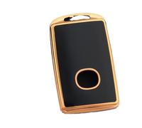 For Mazda 3 For Alexa CX30 CX-30 CX-5 CX5 CX3 CX-3 CX8 CX-8 CX9 CX-9 CX-4 CX-30 TPU Car Smart Key Case Cover Keychain Fob(Black gold,Case)