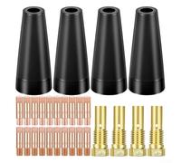 for MB14 For MIG For MAG Welding Torch Gasless Nozzle Contact Tips Kit Compatible with For 14AK Model Includes Copper Contact Tips and Gas Diffuser Holders