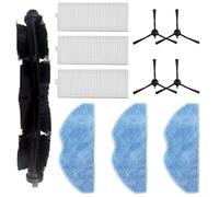 For MEDION X10 SW Replacement Parts Kit With Vacuum Main Side Brush Filter And Mop Cloth Includes 11 And 17 Pieces For Optimal Cleaning Results(A)