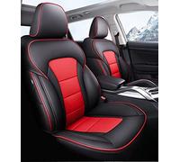 For Megane 2 3 Leather Car Seat Covers For Master For Scenic For Captur For Clio For Fluence For Kangoo For Logan For Kadjar Car Seat Seat Cover(Black Red 4pcs,Standard)