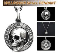 For Memento Mori Skull Pendant Necklace Men Gothic Punk Jewelry Gift Accessories