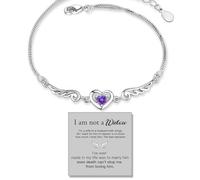 For Memorial - Even Death Can't Stop Me From Loving Him Wings Bracelet, Angel Memorial Bracelets for Women Loss of Husband, Memorial Jewelry Gifts for Loss loved one (Purple)