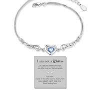 For Memorial - Even Death Can't Stop Me From Loving Him Wings Bracelet, Angel Memorial Bracelets for Women Loss of Husband, Memorial Jewelry Gifts for Loss loved one (Blue)